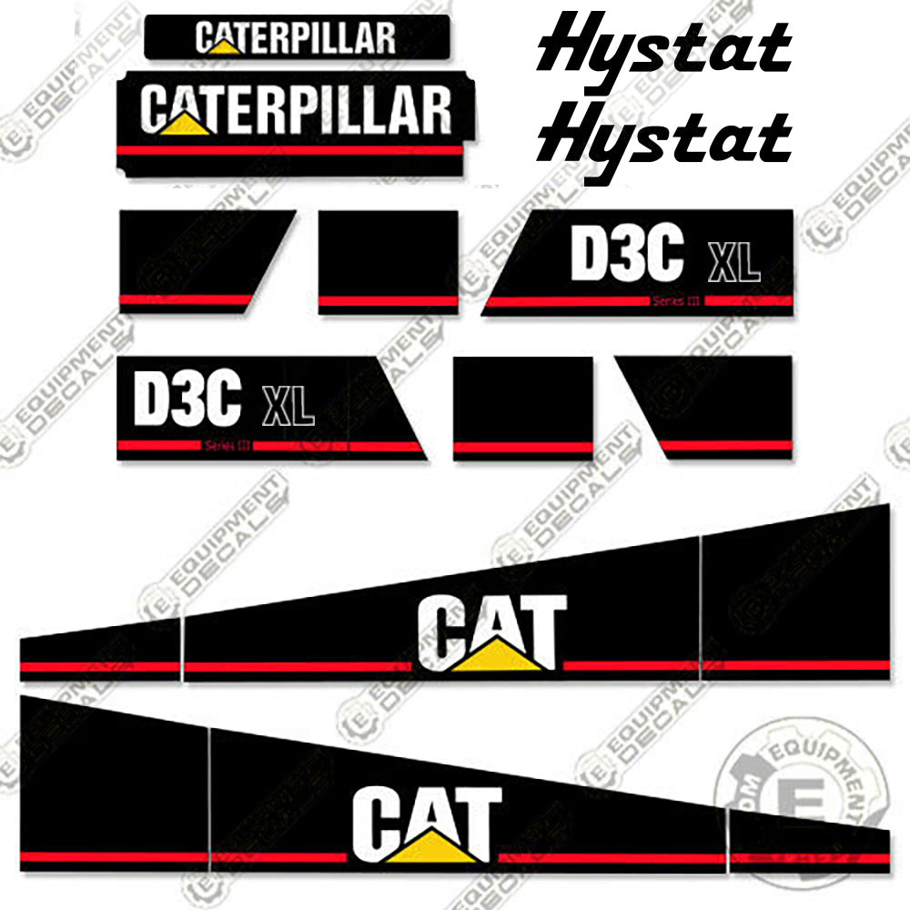 Fits Caterpillar D3C Series III XL Dozer Decal Kit decal kit