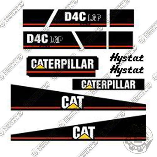 Fits Caterpillar D4C LGP Series 3 Dozer Equipment Decals decal kit, Skid Steer