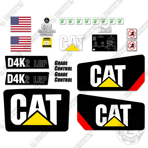 Fits Caterpillar D4K2 LGP Dozer Exterior Decal Kit (2016) decal kit