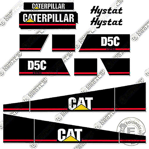 Fits Caterpillar D5C Series 3 Dozer Equipment Decals decal kit, Skid Steer