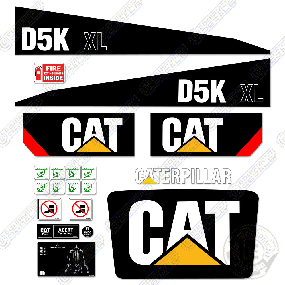 Fits Caterpillar D5K XL Dozer Exterior Decal Kit decal kit