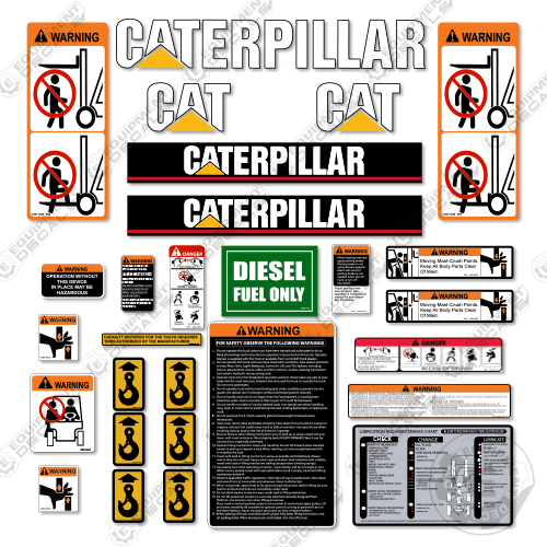 Fits Caterpillar GC18 Forklift Decal Kit 18, decal kit, gc-18, gc18