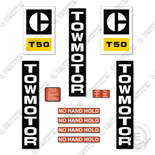 Fits Caterpillar T50 Towmotor Decal Kit Forklift decal kit, motor, t50, tow, tow-motor