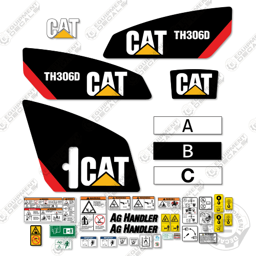 Fits Caterpillar TH306D Telehandler Decal Kit 306, 306d, decal kit, th, th306, th306d