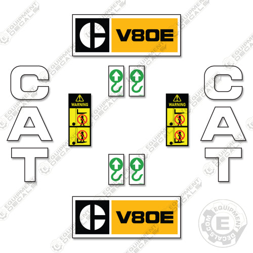 Fits Caterpillar V80E Forklift Decal Kit decal kit