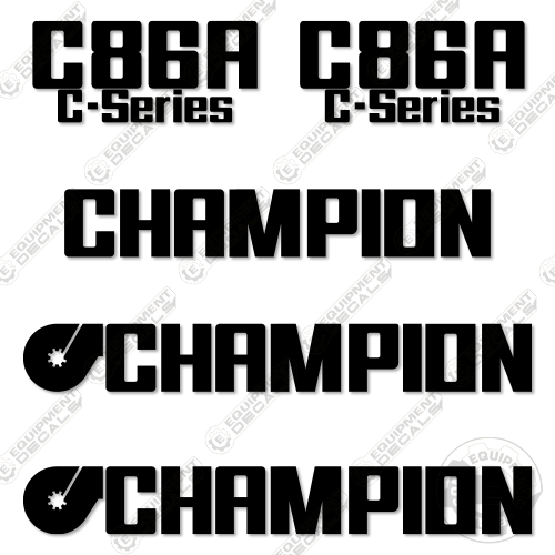 Fits Champion C86A Decal Kit Logo Decals - 3M VINYL! 86, C86, C86A, decal kit