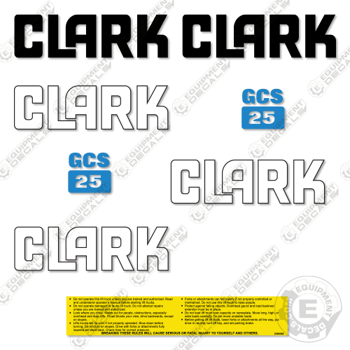 Fits Clark Forklift Decal Kit GCS25 25, decal kit, gcs, gcs25