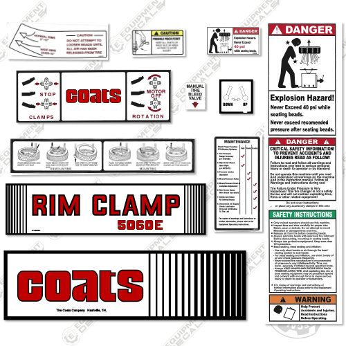 Fits Coats 5060E Decal Kit Rim Clamp 5060, 5060e, decal kit