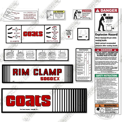 Fits Coats 5060EX Decal Kit Rim Clamp 5060, 5060e, 5060ex, decal kit