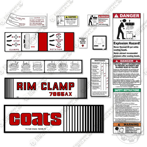 Fits Coats 7065AX Decal Kit Rim Clamp 7065, 7065ax, ax, decal kit