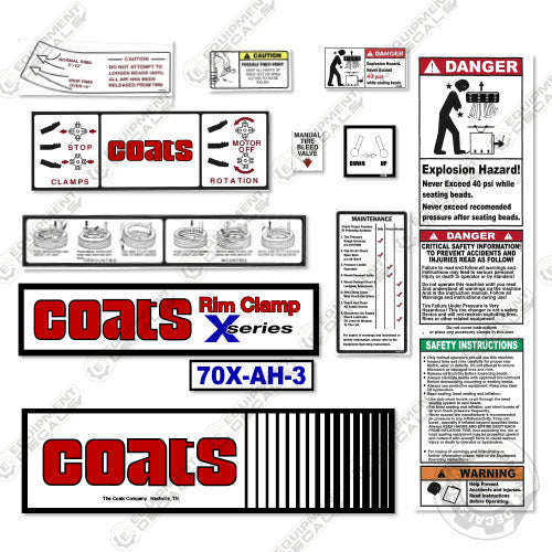 Fits Coats 70X-AH-3 Decal Kit Rim Clamp 3, 70x, ah, decal kit