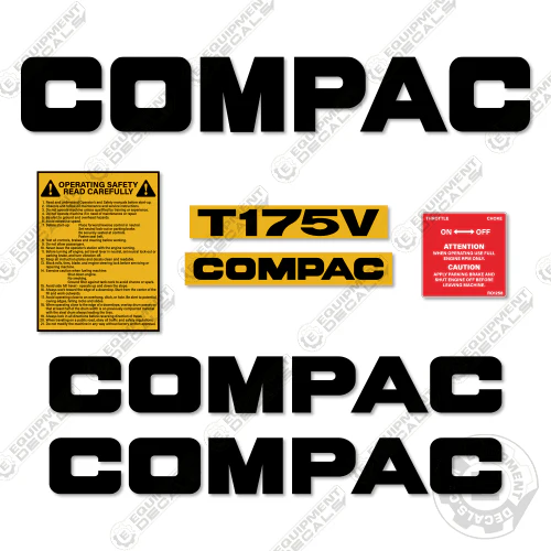 Fits Compac T175V Decal Kit Roller decal kit