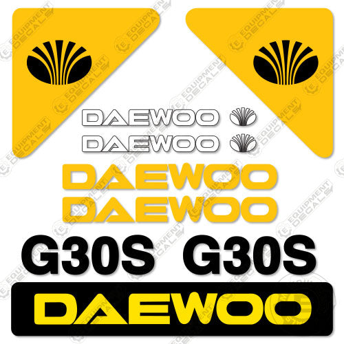 Fits Daewoo G30S Forklift Decal Kit 30, 30s, d30, d30s, decal kit