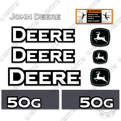 Fits John Deere 50G Decal Kit Excavator 35-g, 35g, decal kit, excavater, excavator, john deere, Skid Steer