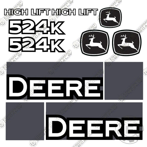 Fits John Deere 524K Decal Kit High Lift Wheel Loader 524, decal kit, john deere