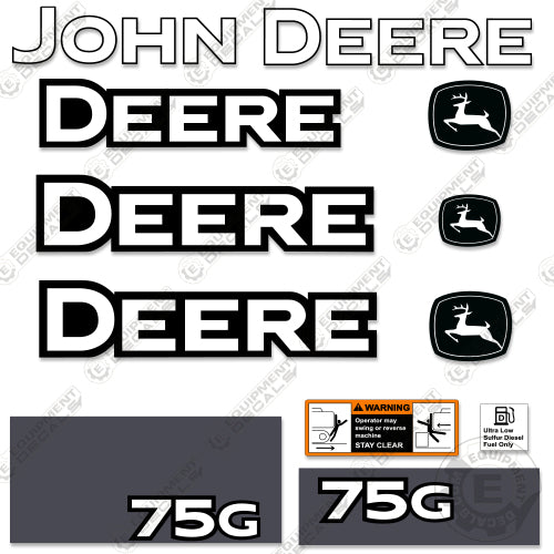 Fits John Deere 75G Decal Kit Excavator 35-g, 35g, decal kit, excavater, excavator, john deere, Skid Steer