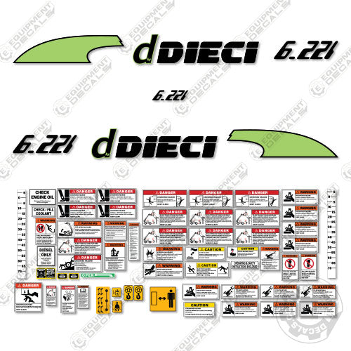 Fits Dieci 6.22l Decal Kit Telehandler 6.22, 6.22i, 6.22l, decal kit