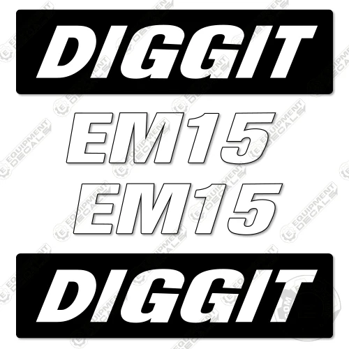 Fits Diggit EM15 Decal Kit Mini Excavator 6.22, 6.22i, 6.22l, decal kit