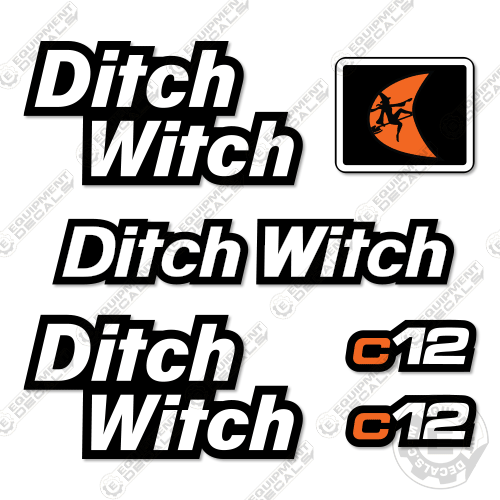 Fits Ditch Witch C12 Decal Kit Trencher 12, c-12, c12, decal kit, ditch-witch, ditchwitch, trencher