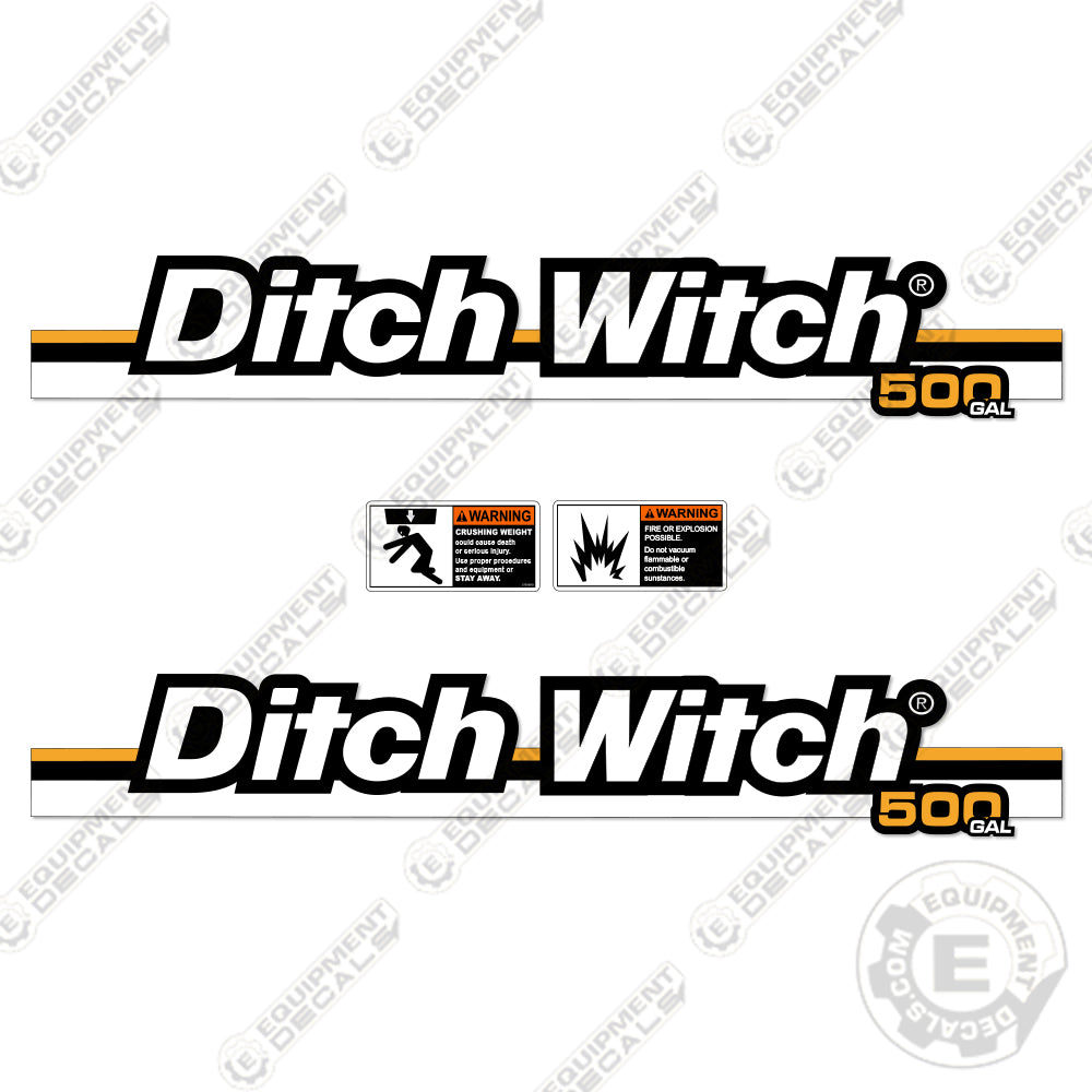 Fits Ditch Witch 500 Gallon Tank Decals 30, 500, 60, decal kit, fx30, fx60