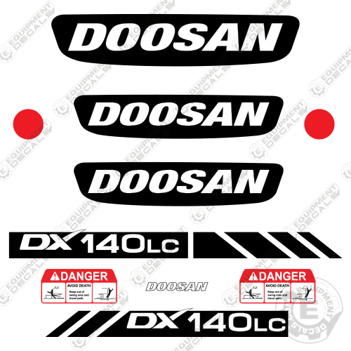 Fits Doosan DX140LC-3 Decal Kit Excavator 220lc, decal kit, doosan, dx, dx140, dx140lc, lc