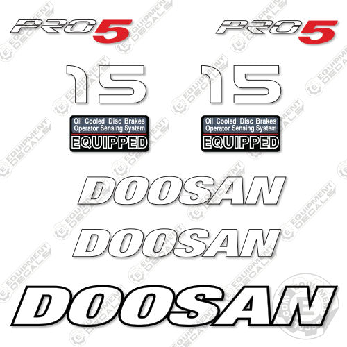 Fits Doosan 15 Pro 5 Decal Kit Forklift 15, decal kit, fork, fork lift, lift