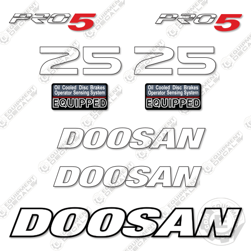 Fits Doosan 25 Pro 5 Decal Kit Forklift 25, decal kit, fork, fork lift, lift