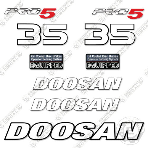 Fits Doosan 35 Pro 5 Decal Kit Forklift 35, decal kit, fork, fork lift, lift