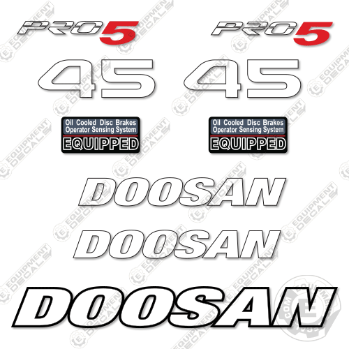 Fits Doosan 45 Pro 5 Decal Kit Forklift 45, decal kit, fork, fork lift, 45-5, pro5, pro 5