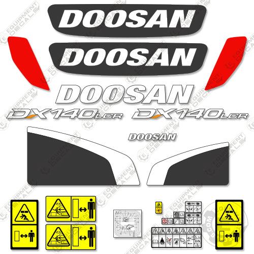 Fits Doosan DX140LCR-5 Decal kit Excavator decal kit