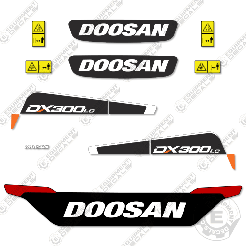 Fits Doosan DX300LC-5 Decal Kit Excavator 300, 300lc, decal kit, dx300, dx300lc