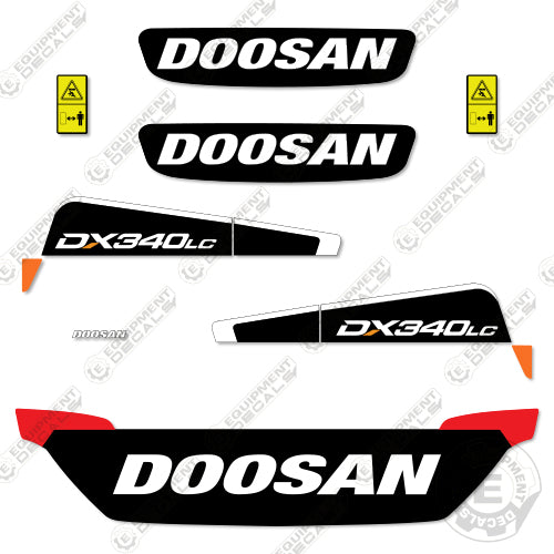 Fits Doosan DX340LC-5 Decal Kit Excavator 340, 340c-5, 340lc-5, decal kit, dx340, dx340lc