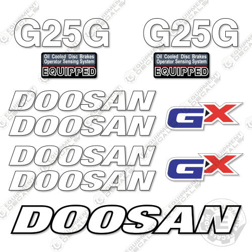 Fits Doosan G25G GX Decal Kit Forklift decal kit, fork, fork lift, lift