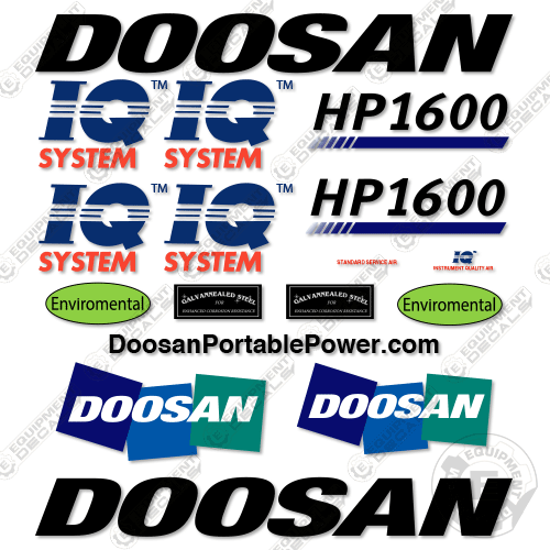 Fits Doosan HP1600 Decal Kit Compressor 1600, decal kit, hp 1600, hp1600