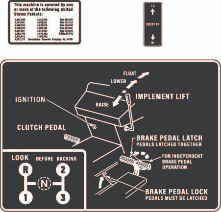 Fits IHI Brake Pedal Decals decal kit