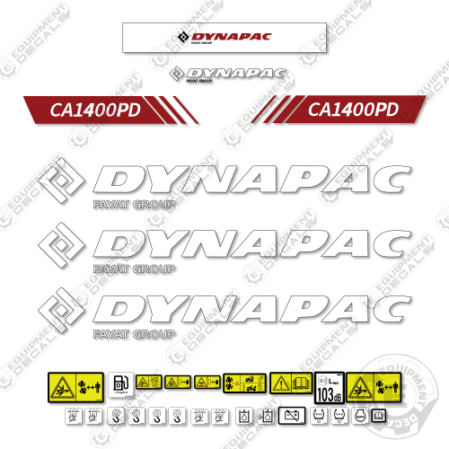 Dynapac CA1400PD Decal Kit Roller 1400, 1400pd, ca1400, ca1400pd