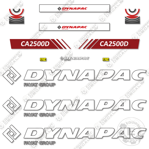 Fits Dynapac CA2500D Decal Kit Roller 2500, 2500d, ca, ca2500, ca2500d, decal kit