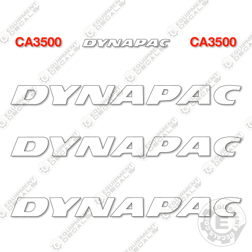 Fits Dynapac CA3500 Decal Kit Roller 3500, ca, ca-3500, ca3500, decal kit