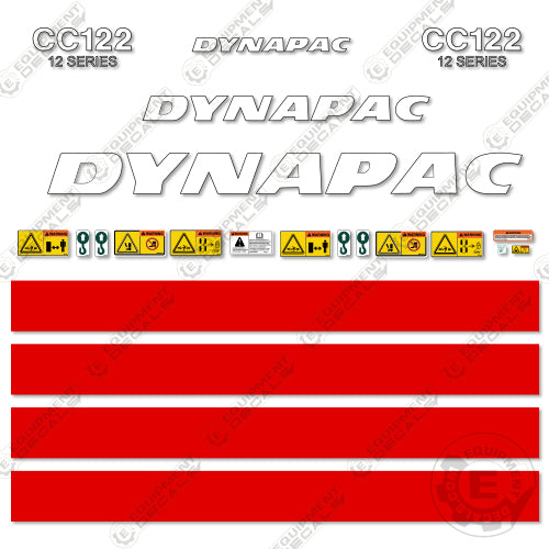 Fits Dynapac CC122 12 Series Drum Roller decal kit