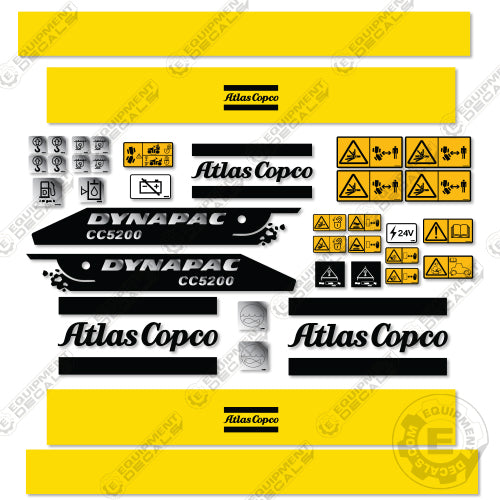 Fits Dynapac CC5200 Decal Kit Roller 5200, cc5200, decal kit