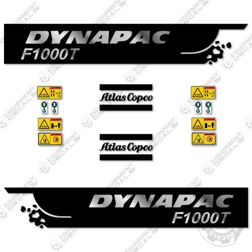 Fits Dynapac F1000T Decal Kit Paver 1000, decal kit, f1000t