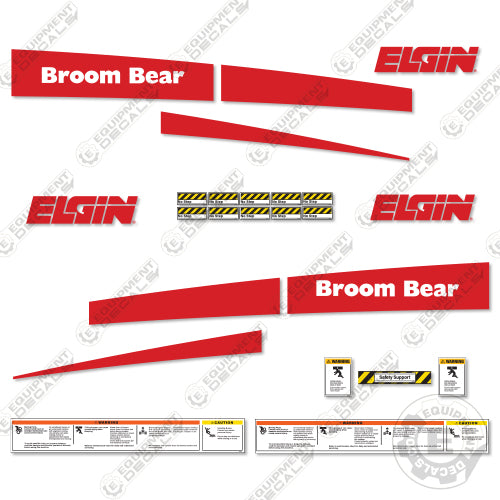 Fits Elgin Broom Bear Decal Kit Vacuum Sweeper decal kit, sweep