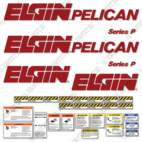 Fits Elgin Pelican Series P Decal Kit Vacuum Sweeper (90s Version) decal kit, sweep