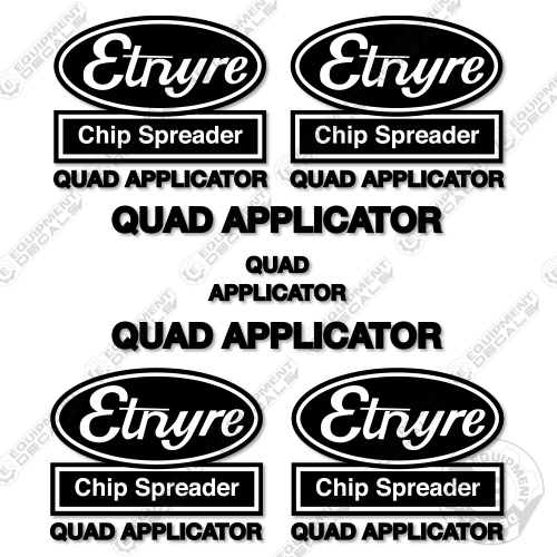 Fits Etnyre Chip Spreader Quad Applicator Decal Kit black, decal kit, topper