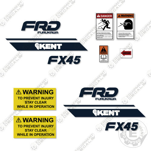 Fits FRD Kent FX45 Decal Kit Hydraulic Hammer 45, decal kit, fx-45, fx45