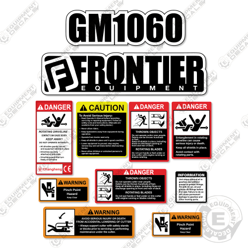 Fits Frontier GM1060 Decal Kit Finish Mower 1060, decal kit, GM-1060, GM1060