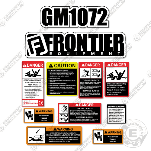 Fits Frontier GM1072 Decal Kit Finish Mower 1072, decal kit, gm-1072, gm1072