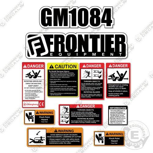 Fits Frontier GM1084 Decal Kit Finish Mower 1084, decal kit, gm-1084, gm1084