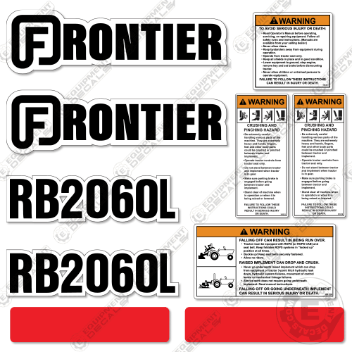 Fits Frontier RB2060L Decal Kit Blade 2060, 2060l, decal kit, rb2060, rb2060l