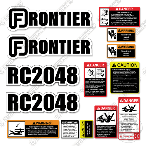 Fits Frontier RC2048 Decal Kit Tractor Rotary Cutter 2048, decal kit, rc2048